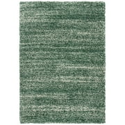 SAFAVIEH Hudson Shag Jaden Striped Area Rug, Green/Ivory, 5'3" x 7'6"