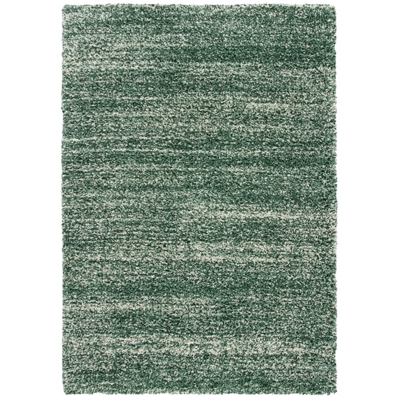 SAFAVIEH Hudson Shag Jaden Striped Area Rug, Green/Ivory, 5'3" x 7'6"