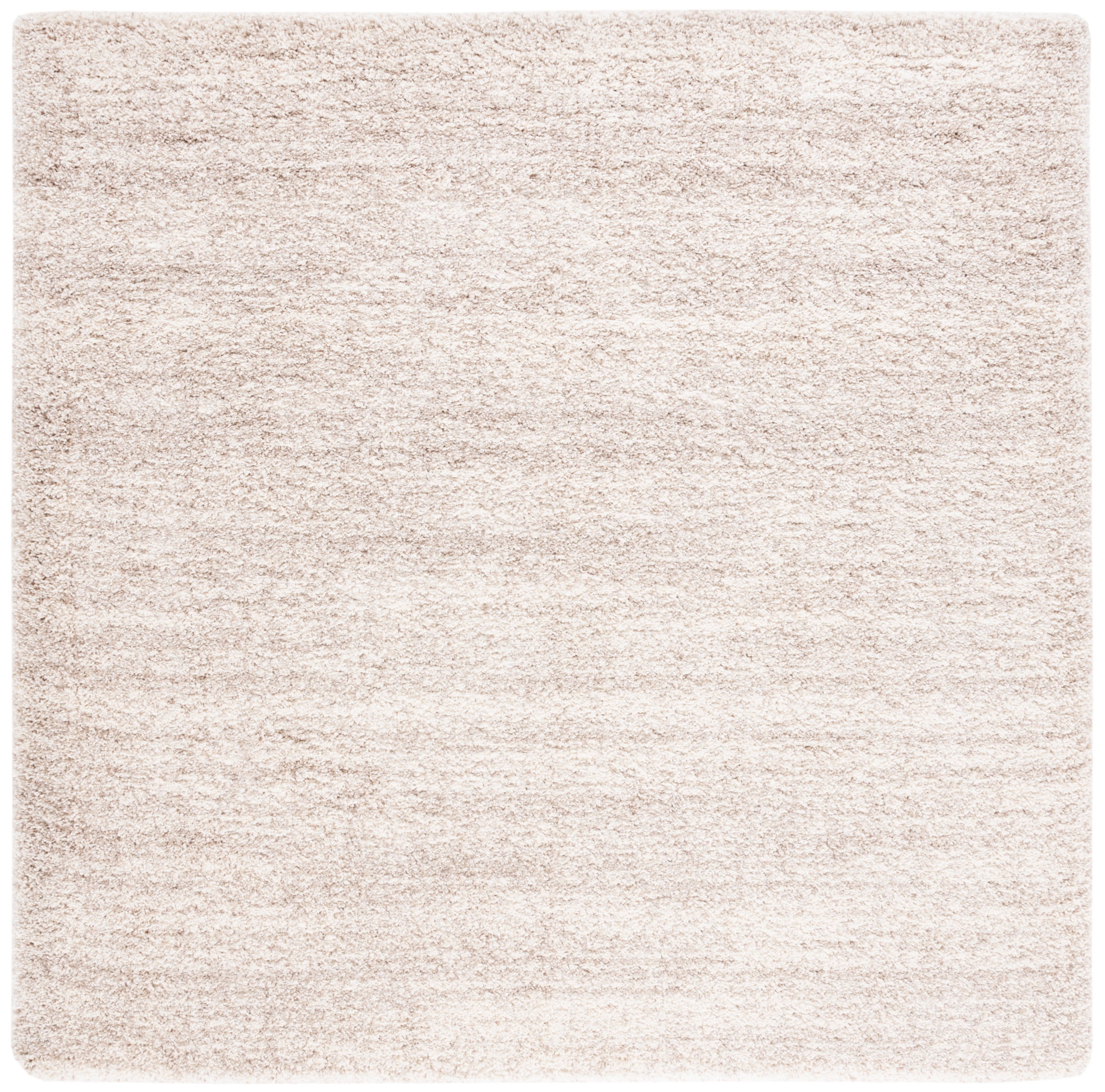 Ivory Beige Easy-Care Non-Slip Shag Square Rug, 7' x 7'