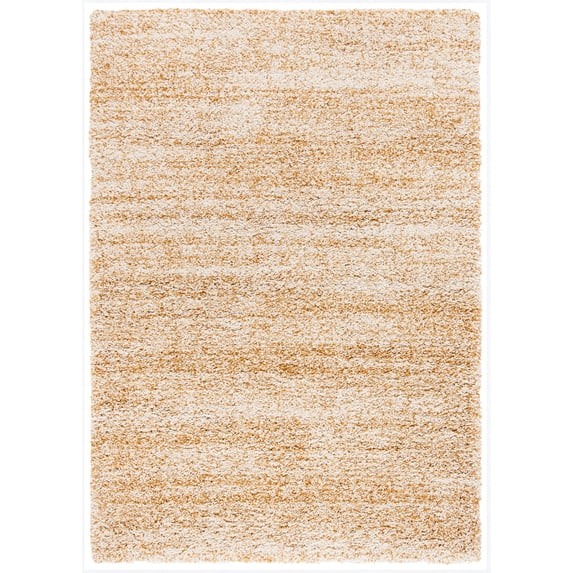 SAFAVIEH Hudson Shag Jaden Striped Area Rug, Ivory/Gold, 5'3" x 7'6"