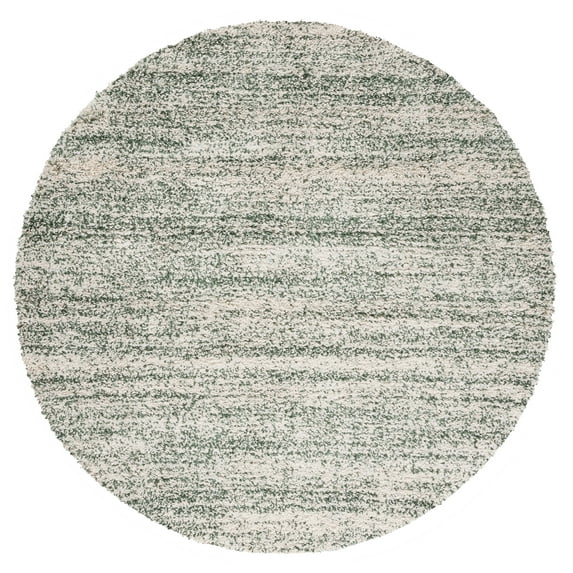 SAFAVIEH Hudson Shag Jaden Striped Area Rug, Ivory/Green, 7' x 7' Round