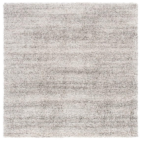 SAFAVIEH Hudson Shag Jaden Striped Area Rug, Ivory/Grey, 5' x 5' Square