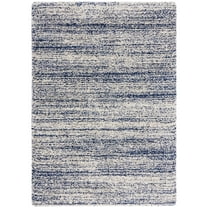 SAFAVIEH Hudson Shag Jaden Striped Area Rug, Ivory/Navy, 5'3" x 7'6"