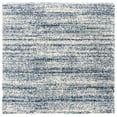 thumbnail image 1 of SAFAVIEH Hudson Shag Jaden Striped Area Rug, Ivory/Navy, 5' x 5' Square, 1 of 9
