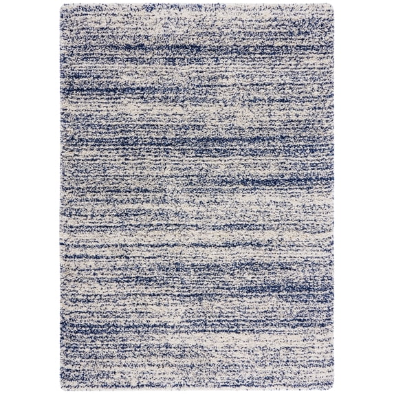 SAFAVIEH Hudson Shag Jaden Striped Area Rug, Ivory/Navy, 9' x 12'