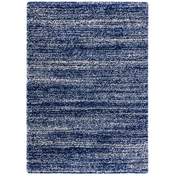 SAFAVIEH Hudson Shag Jaden Striped Area Rug, Navy/Ivory, 9' x 12'