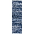 thumbnail image 1 of SAFAVIEH Hudson Shag Jaden Striped Runner Rug, Navy/Ivory, 2'3" x 6', 1 of 8