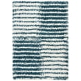 thumbnail image 1 of SAFAVIEH Hudson Shag Jagoda Striped Area Rug, Ivory/Slate Blue, 5'3" x 7'6", 1 of 8
