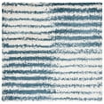 thumbnail image 1 of SAFAVIEH Hudson Shag Jagoda Striped Area Rug, Ivory/Slate Blue, 7' x 7' Square, 1 of 8