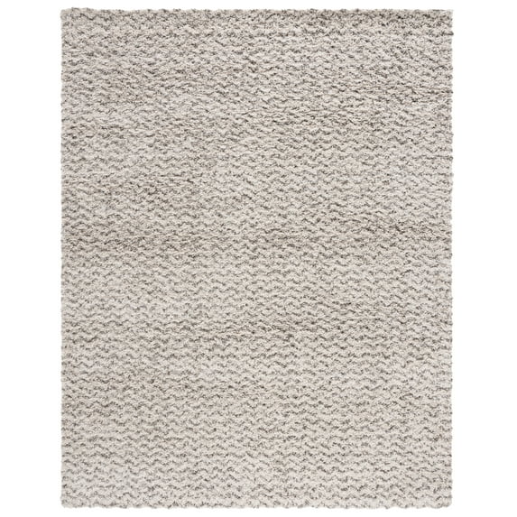 SAFAVIEH Hudson Shag Jaime Chevron Area Rug, Ivory/Grey, 10' x 14'