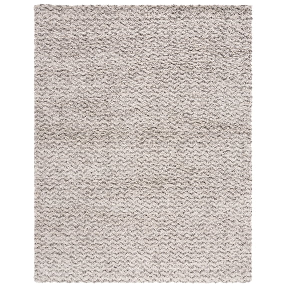 SAFAVIEH Hudson Shag Jaime Chevron Area Rug, Ivory/Grey, 10' x 14'