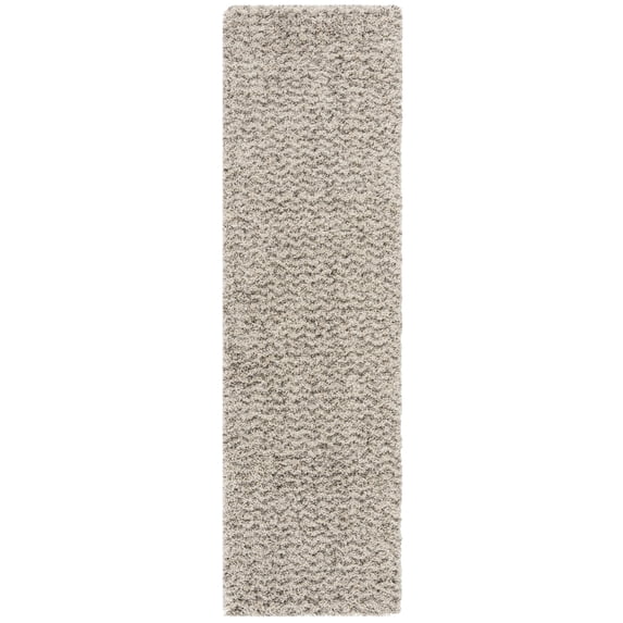 SAFAVIEH Hudson Shag Jaime Chevron Runner Rug, Ivory/Grey, 2'3" x 10'