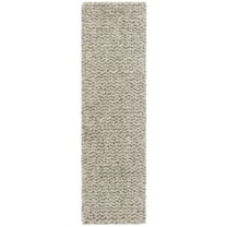 SAFAVIEH Hudson Shag Jaime Chevron Runner Rug, Ivory/Grey, 2'3" x 14'