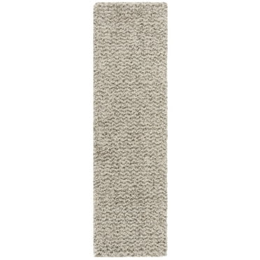 SAFAVIEH Hudson Shag Jaime Chevron Runner Rug, Ivory/Grey, 2'3" x 14'