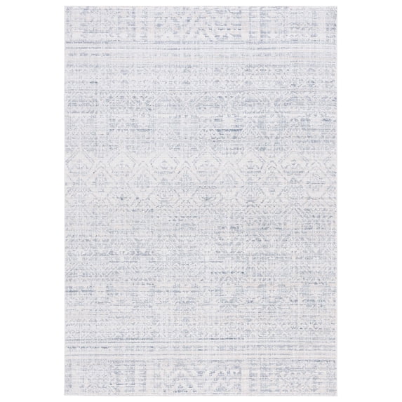 SAFAVIEH Hunter Emory Abstract Polyester Area Rug, Ivory Grey/Dark Grey/Beige, 5'3" x 7'6"