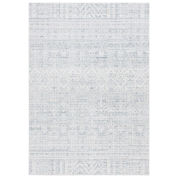 SAFAVIEH Hunter Emory Abstract Polyester Area Rug, Ivory Grey/Dark Grey/Beige, 9' x 12'