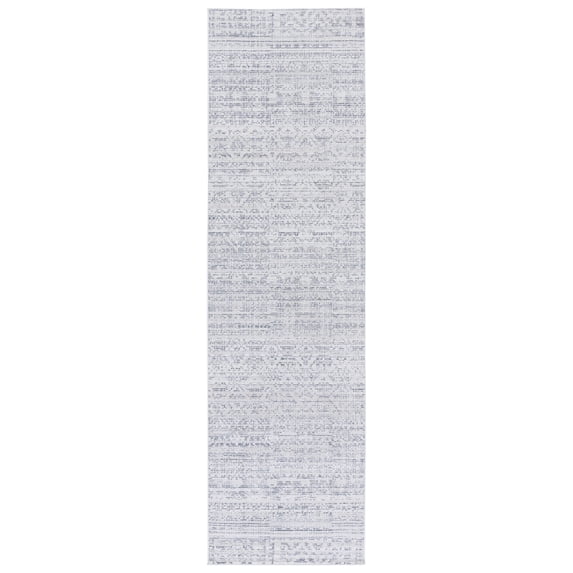 SAFAVIEH Hunter Emory Abstract Polyester Runner Rug, Ivory Grey/Dark Grey/Beige, 2'2" x 8'