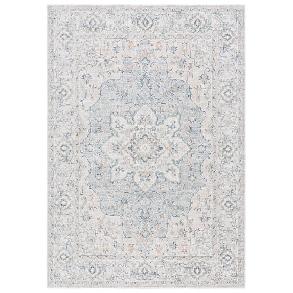 SAFAVIEH Hunter Iacopo Abstract Polyester Area Rug, Ivory Grey/Dark Grey/Beige, 5'3" x 7'6"