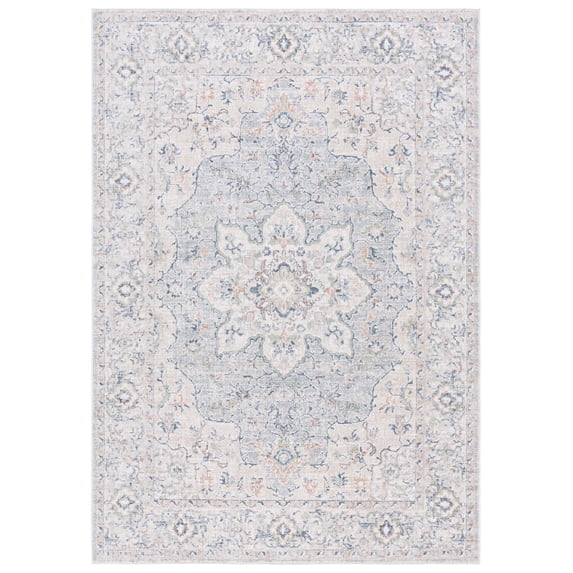 SAFAVIEH Hunter Iacopo Abstract Polyester Area Rug, Ivory Grey/Dark Grey/Beige, 8' x 10'