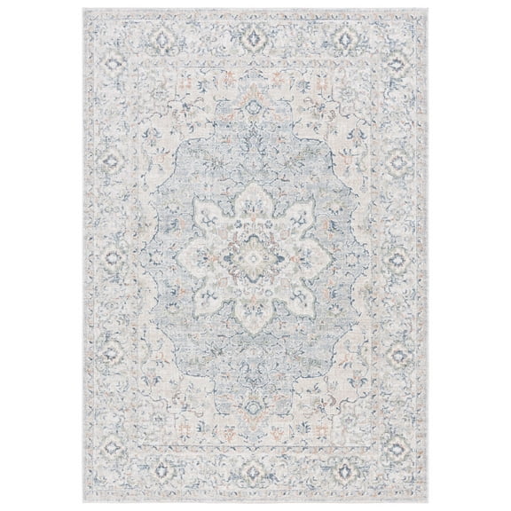 SAFAVIEH Hunter Iacopo Abstract Polyester Area Rug, Ivory Grey/Dark Grey/Beige, 9' x 12'