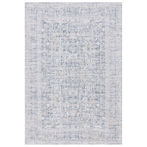 SAFAVIEH Hunter Kelsey Abstract Polyester Area Rug, Ivory/Dark Grey/Sage, 4' x 6'