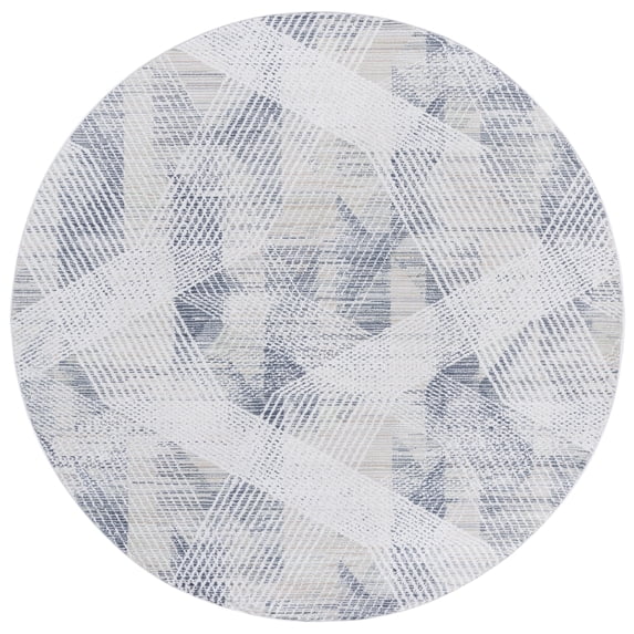 SAFAVIEH Hunter Vasilis Abstract Polyester Area Rug, Dark Grey/Sage/Ivory, 6'7" x 6'7" Round