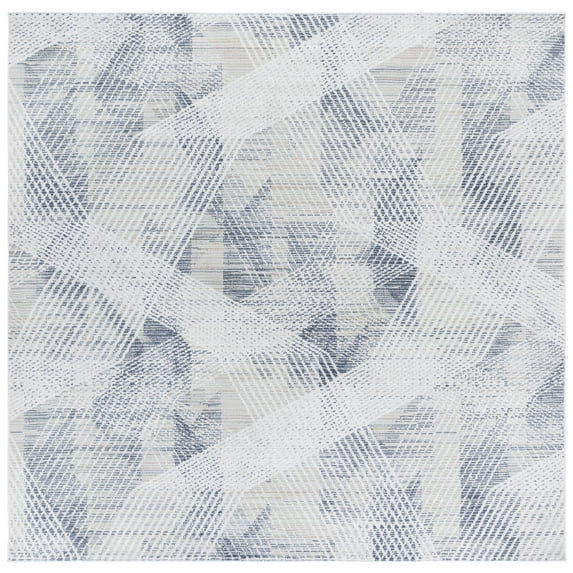 SAFAVIEH Hunter Vasilis Abstract Polyester Area Rug, Dark Grey/Sage/Ivory, 6'7" x 6'7" Square