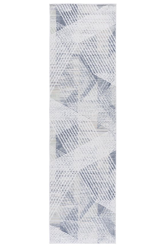 Hunter Vasilis Abstract Polyester Runner Rug, Dark Grey/Sage/Ivory, 2'2" x 8'