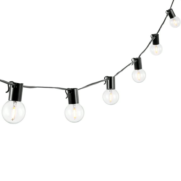 SAFAVIEH Huron 10-Light G40 Black Metal Outdoor String Light