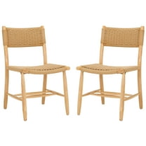 SAFAVIEH Hylos Natural Paper String Solid Dining Bistro Chair, Natural/Light Blonde (Set of 2)