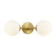 thumbnail image 1 of SAFAVIEH Hymn 2-Light LED Brass Metal Wall Sconce with White Shade, 1 of 1