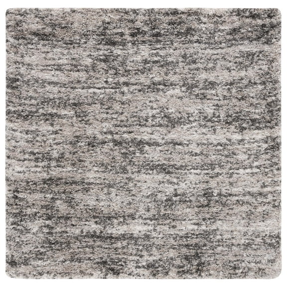 SAFAVIEH Iceland Hannah Abstract Shag Area Rug, Cream/Grey, 4' x 4' Square