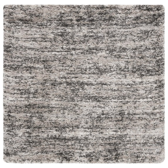SAFAVIEH Iceland Hannah Abstract Shag Area Rug, Cream/Grey, 5'3" x 5'3" Square