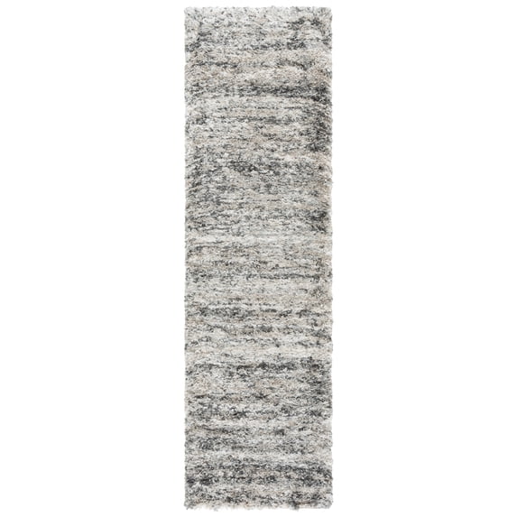 SAFAVIEH Iceland Hannah Abstract Shag Runner Rug, Cream/Grey, 2' x 8'