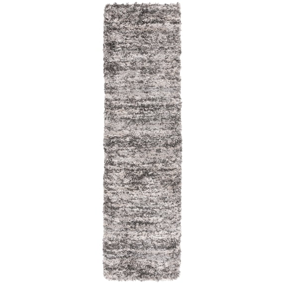SAFAVIEH Iceland Hannah Abstract Shag Runner Rug, Grey/Dark Grey, 2' x 6'