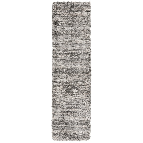 SAFAVIEH Iceland Hannah Abstract Shag Runner Rug, Grey/Dark Grey, 2' x 8'