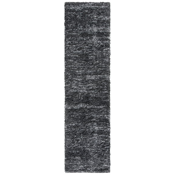 SAFAVIEH Iceland Issie Abstract Shag Runner Rug, Dark Grey/Ivory, 2' x 8'