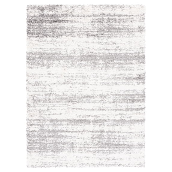 SAFAVIEH Iceland Leann Abstract Shag Area Rug, Ivory/Grey, 5'3" x 7'6"