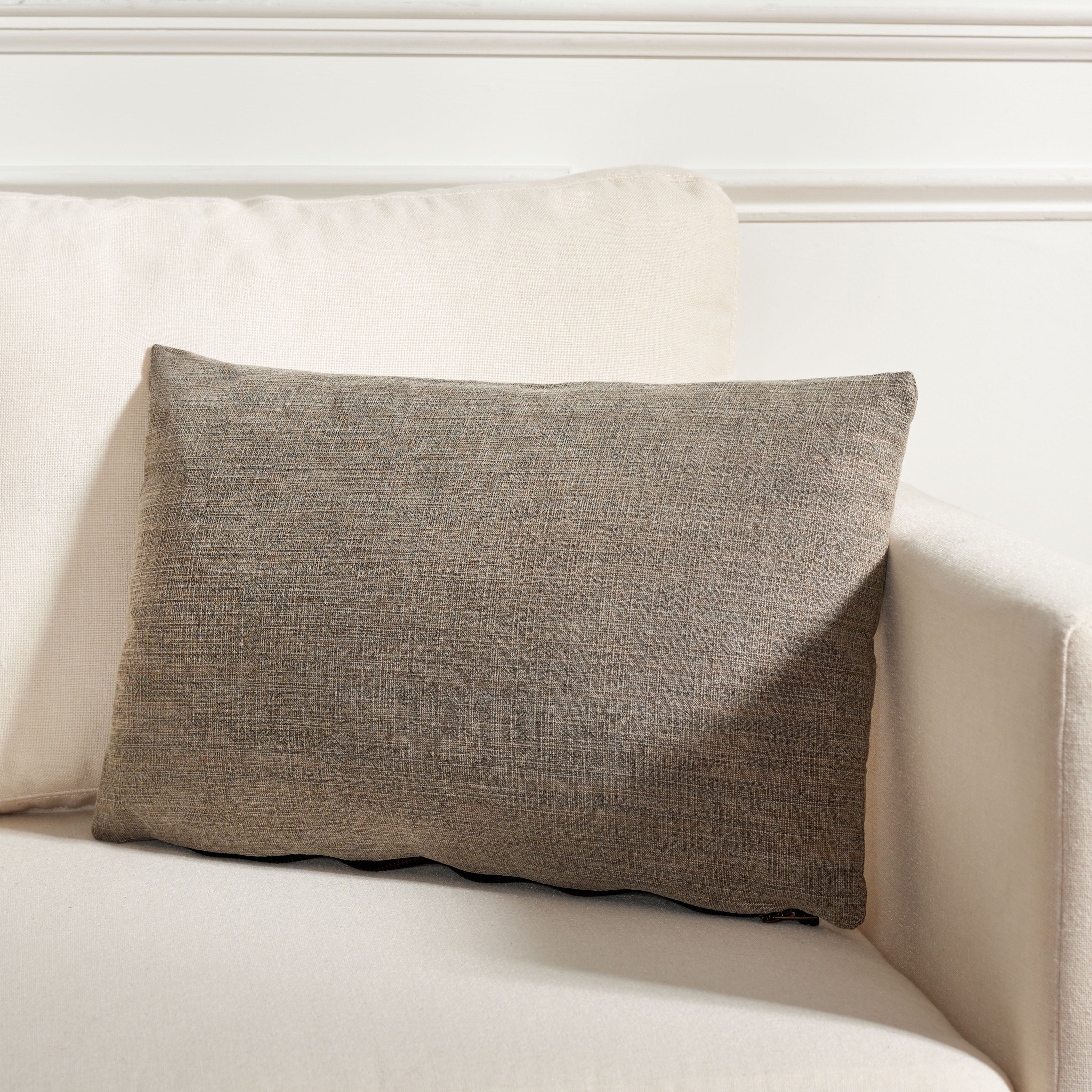 SAFAVIEH Idalena Solid Pillow, 12" x 20", Brown