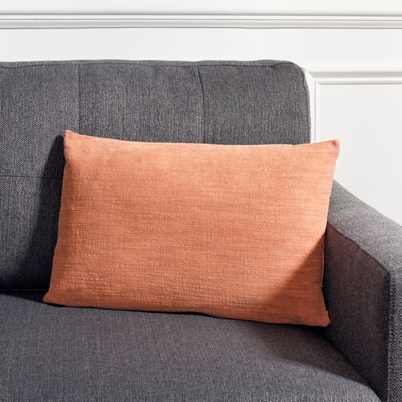 SAFAVIEH Idalena Solid Pillow, 18" x 18", Light Orange