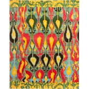 SAFAVIEH Ikat Betty Southwestern Wool Area Rug, Blue/Green, 3' x 5'