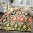 thumbnail image 1 of SAFAVIEH Ikat Betty Southwestern Wool Area Rug, Blue/Green, 6' x 6' Square, 1 of 6