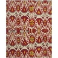 thumbnail image 1 of SAFAVIEH Ikat Coco Southwestern Wool Area Rug, Ivory/Red, 6' x 6' Square, 1 of 9