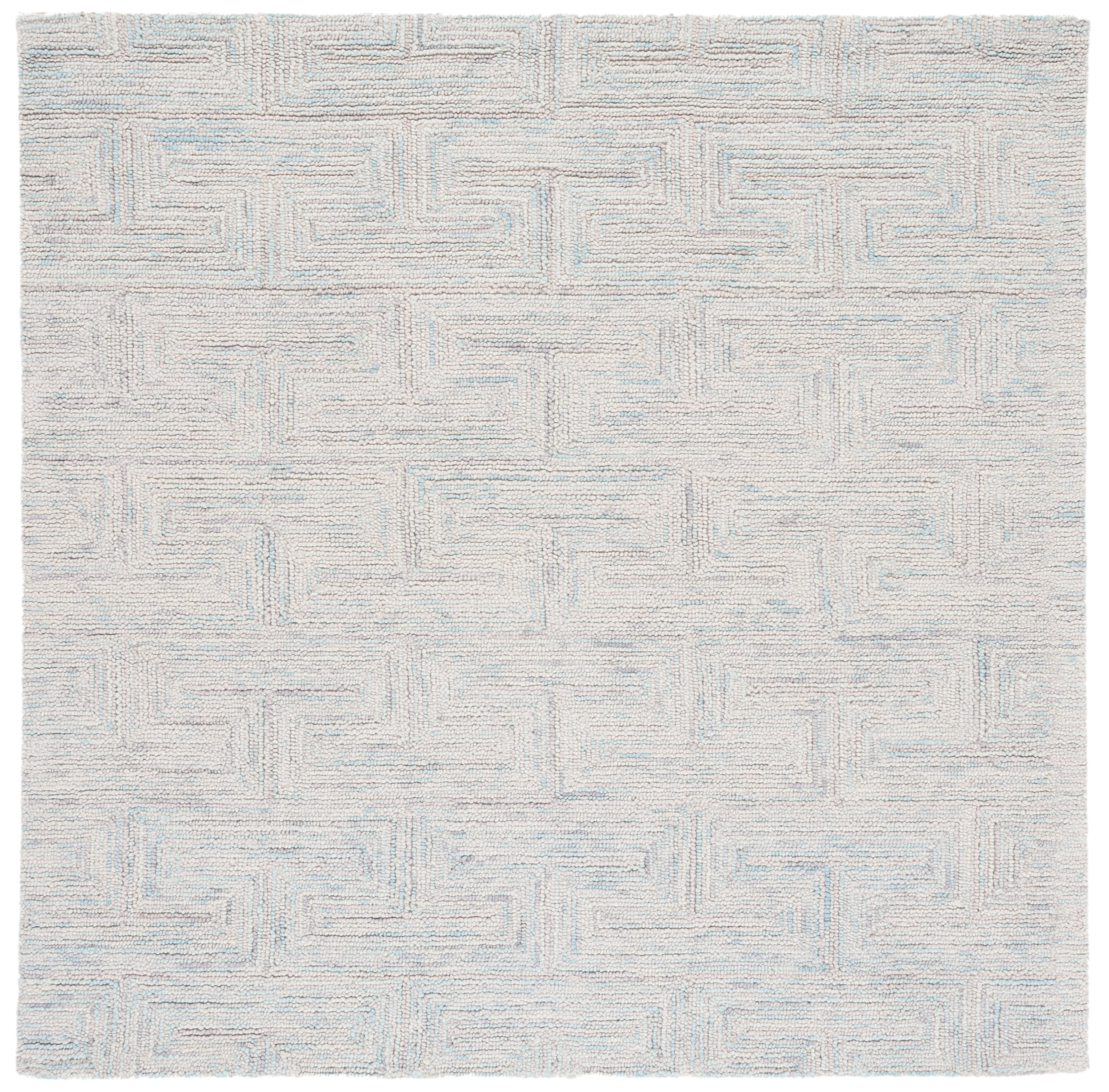 Gray Hand-Tufted Wool Square Area Rug, 6' x 6'