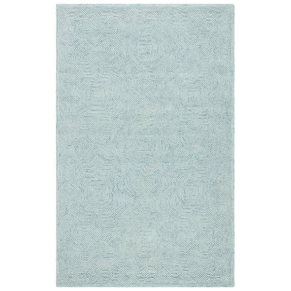 SAFAVIEH Ikat Keane Geometric Wool Area Rug, Aqua, 9' x 12'