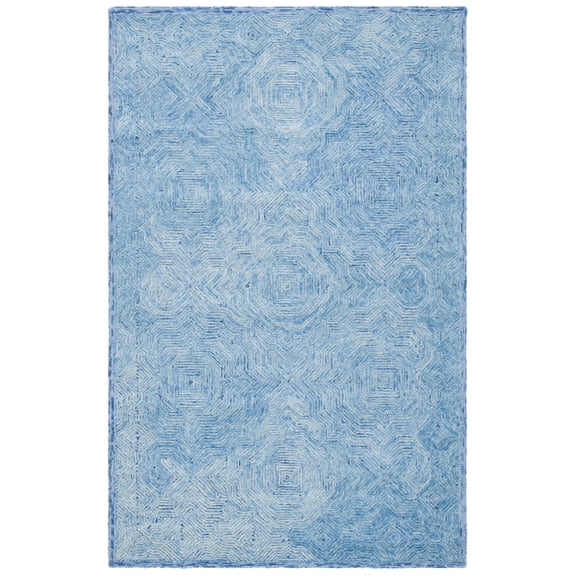 SAFAVIEH Ikat Keane Geometric Wool Area Rug, Blue, 6' x 9'