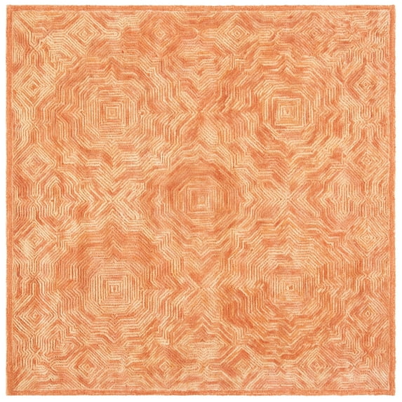 SAFAVIEH Ikat Keane Geometric Wool Area Rug, Rust, 6' x 6' Square