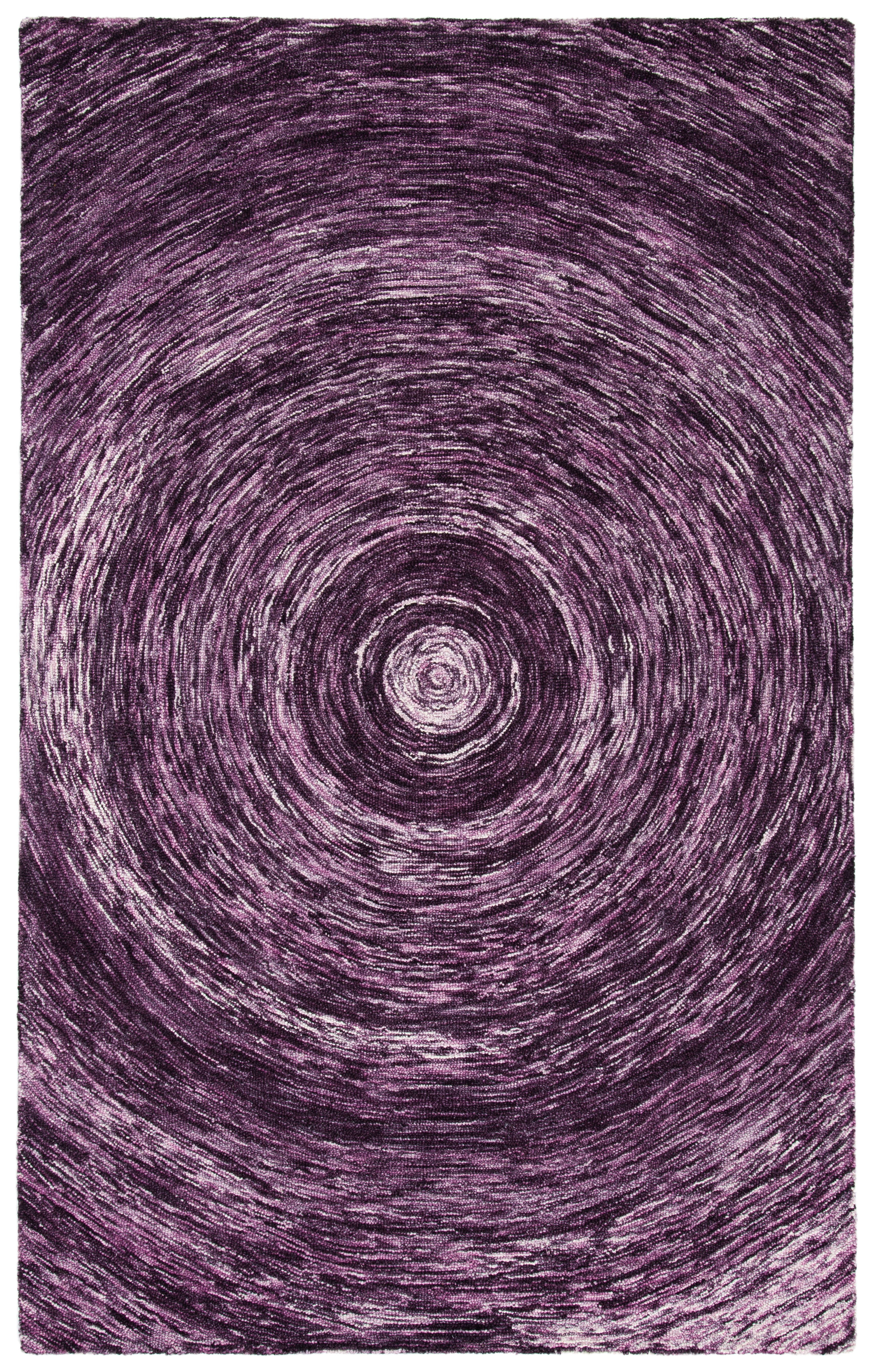 Purple Hand-Tufted Wool Ikat Area Rug 5' x 8'