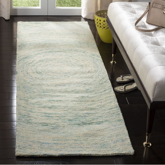 Safavieh Ikat Hannan Geometric Wool Runner Rug, Ivory/Blue, 2'3" x 12'