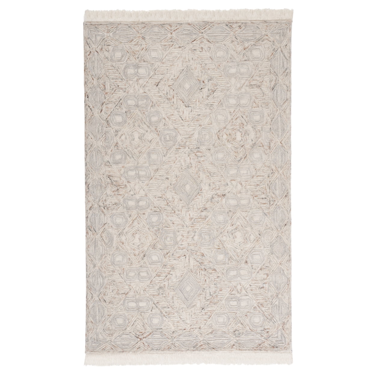 Silk Road Ivory Wool 6' Square Tufted Area Rug
